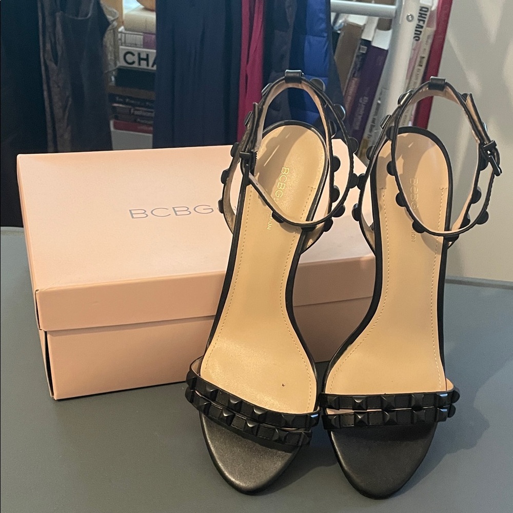 BCBGMaxAzria Black Studded Heels